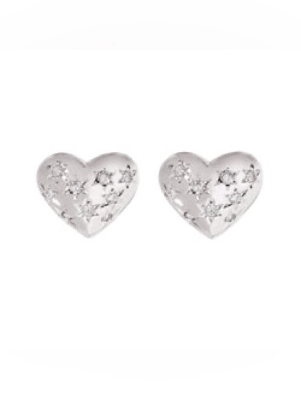 Kendra Scott Holland Silver Heart Stud Earrings in White CZ MSRP: $65.00